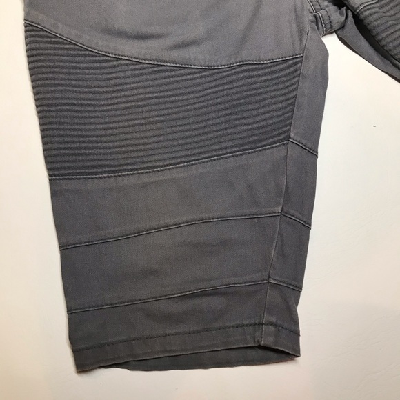 Rolling Paper Men’s Grey Moto Panel Skinny Short - Picture 7 of 13